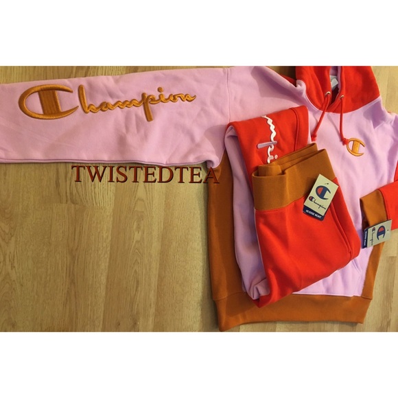 New Reverse weave hoodie sweatshirt color block L - Picture 8 of 12